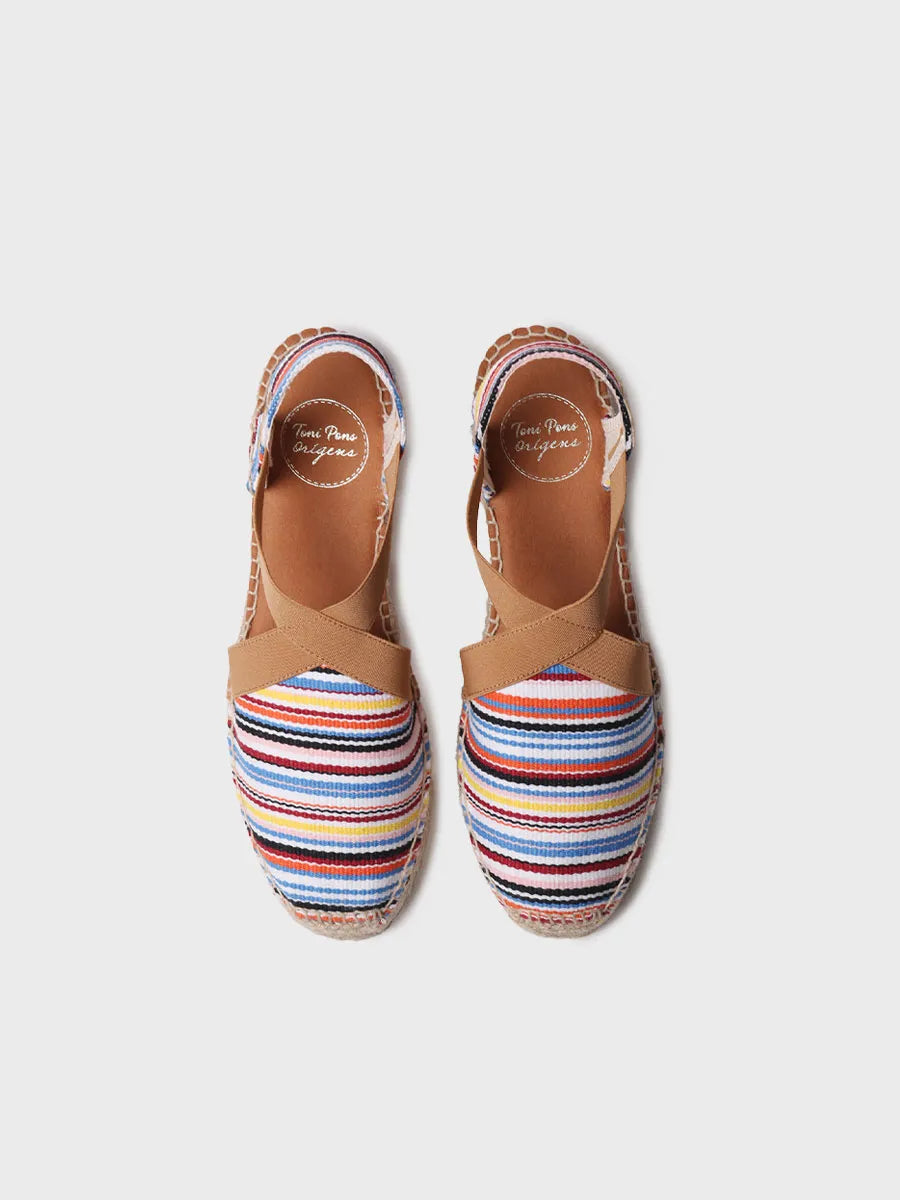 Toni Pons Vinaros espadrille toile rayée vegan 3 cm