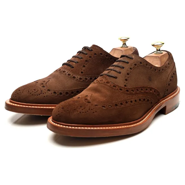 Barker brogue daim marron pointure 8