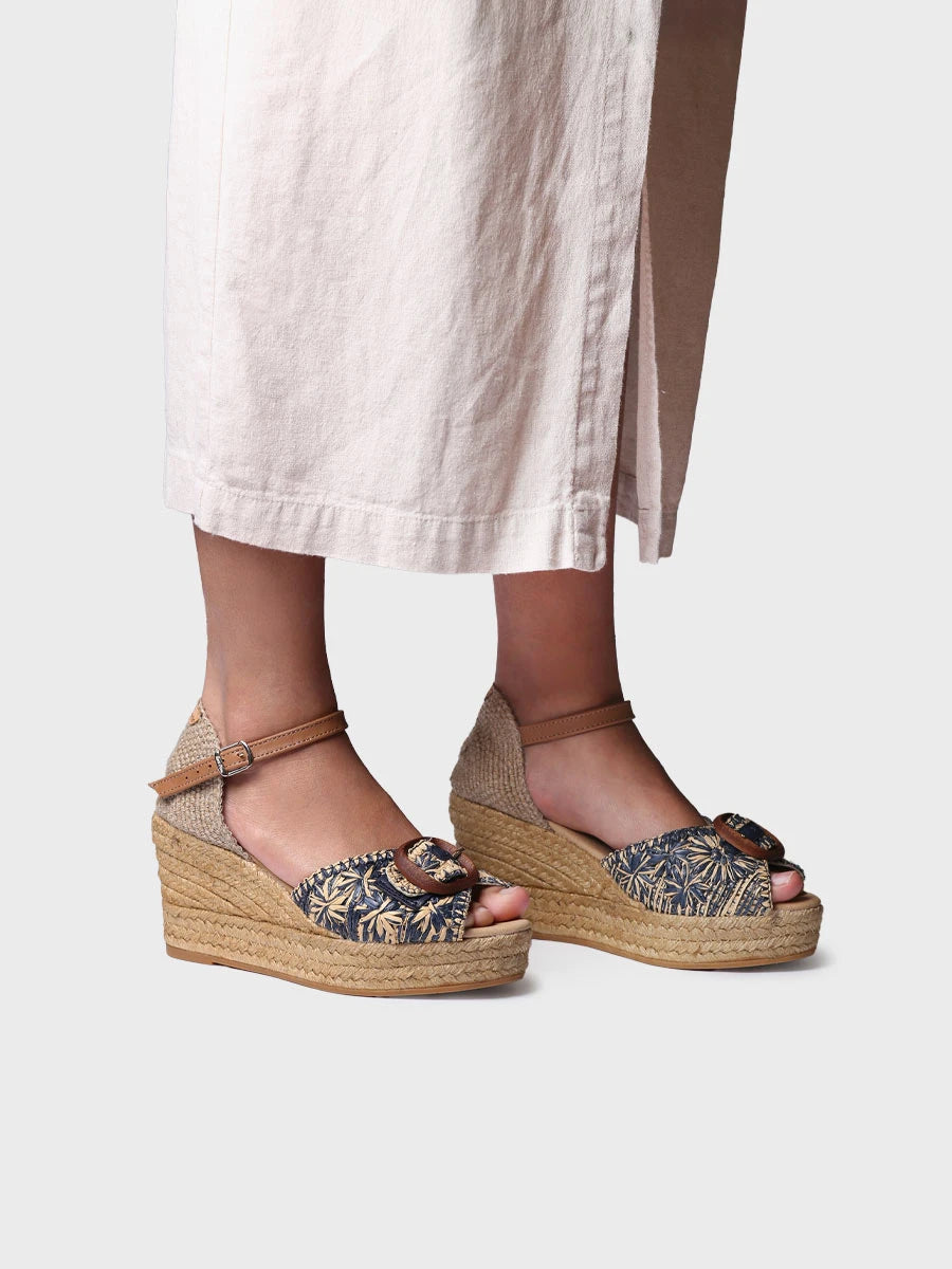 Toni Pons Lia-RF espadrilles compensées raphia bicolore