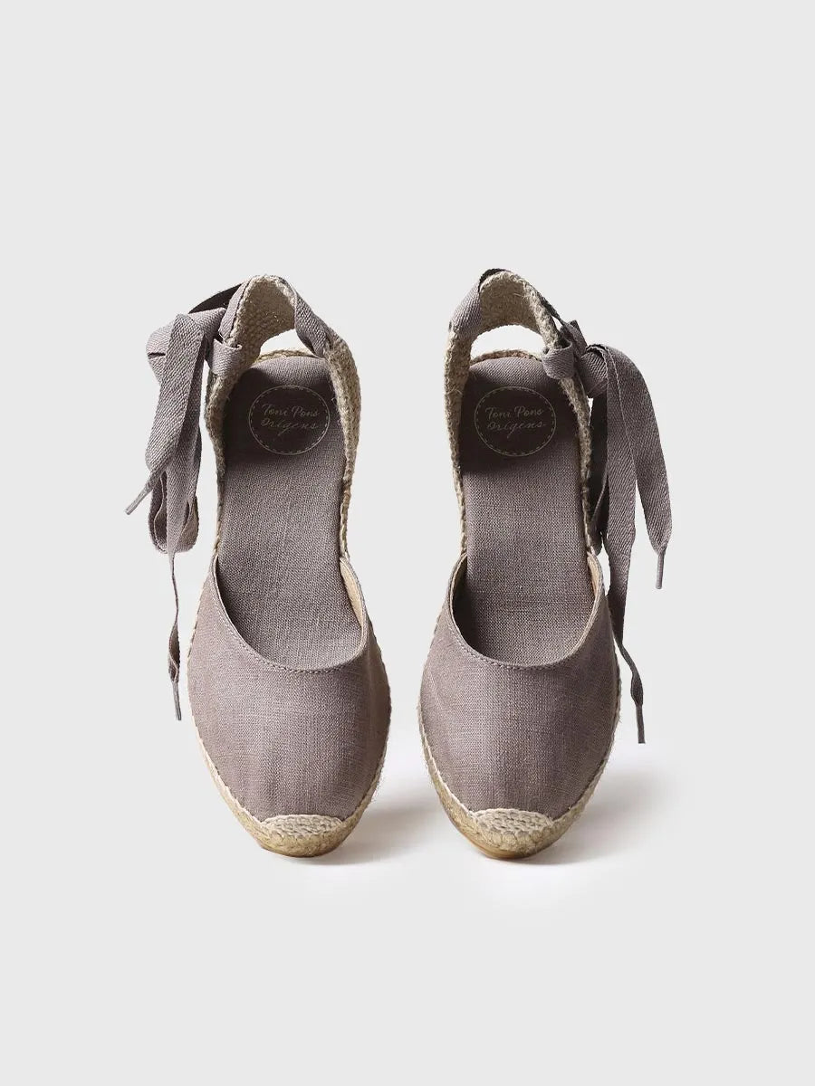 Toni Pons Calonge espadrilles compensées vegan taupe