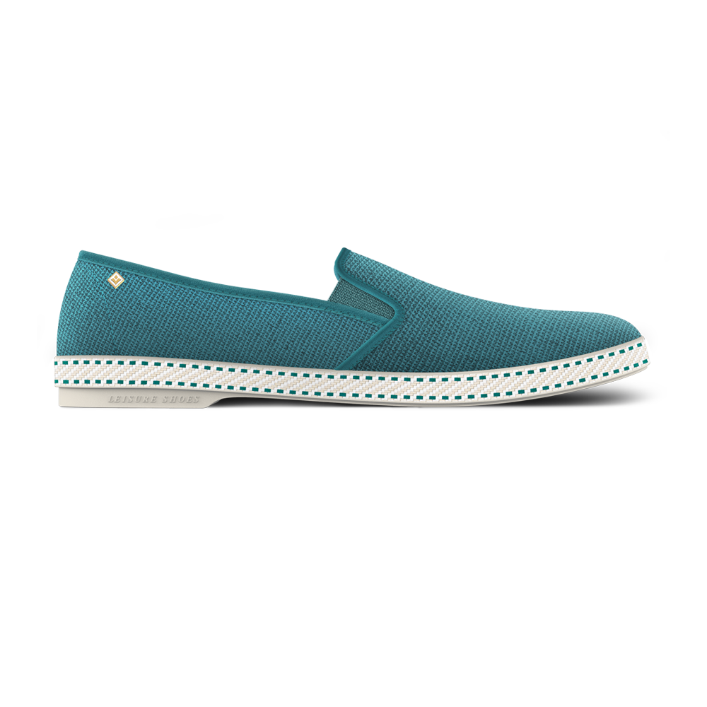 Rivieras Classic Toile Aqua espadrilles coton aqua