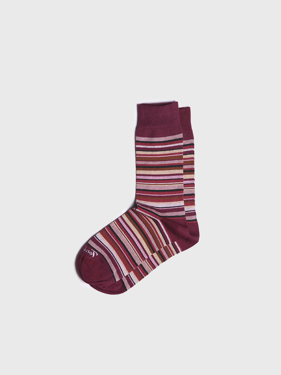 Toni Pons Quel-BR chaussettes coton rayé bordeaux