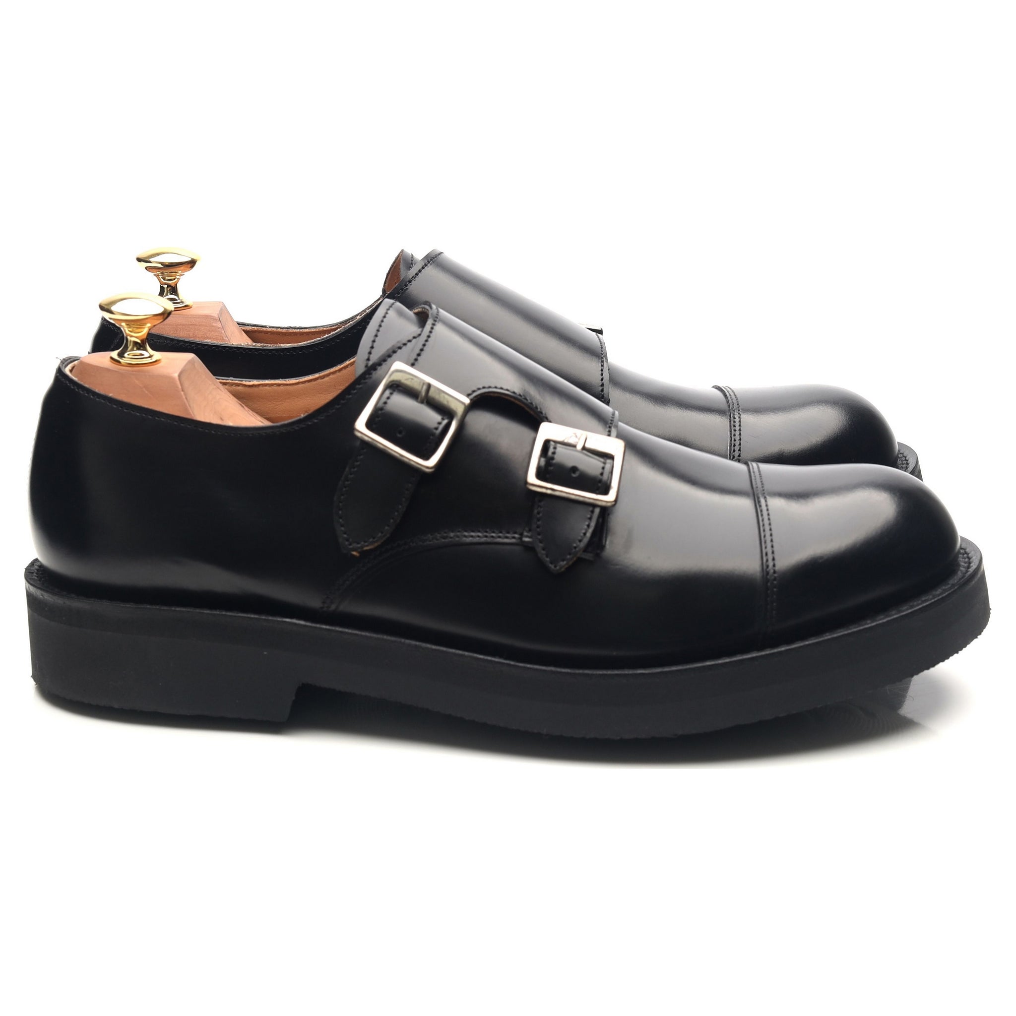 Grenson Diggery derbies moine cuir noir UK 9 semelle gomme