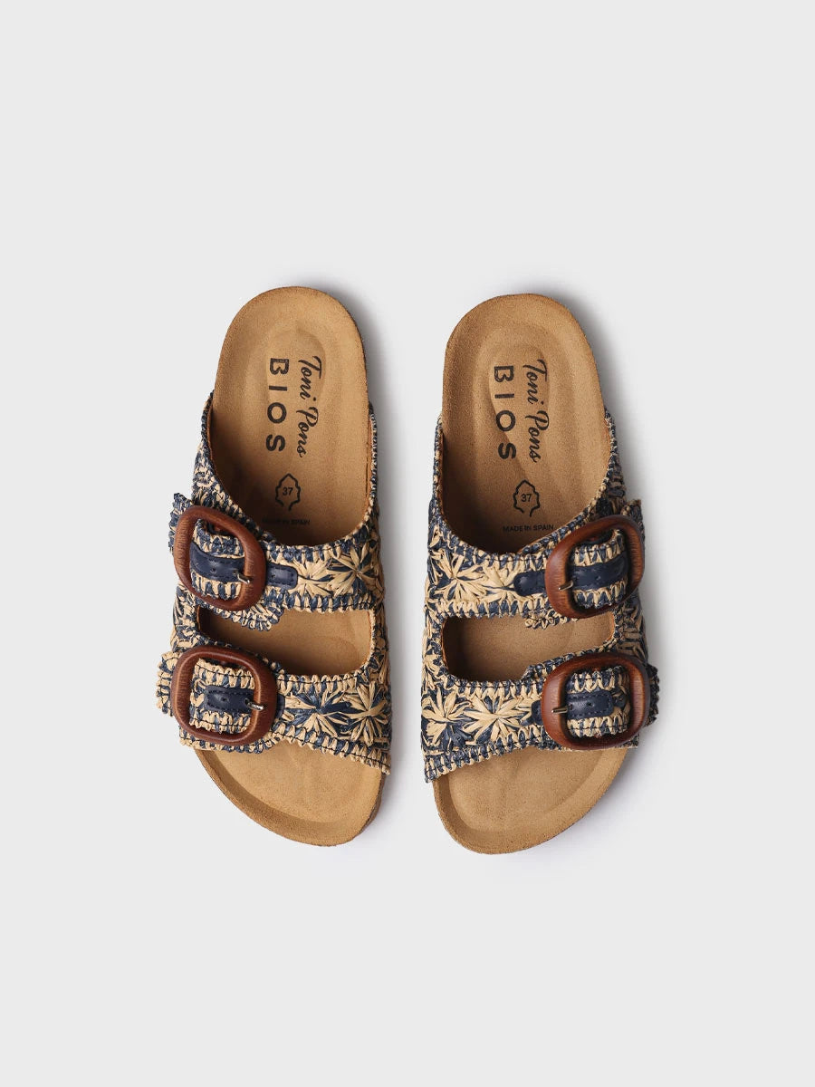 Toni Pons Guam-RF sandale raphia fleurs 3 cm