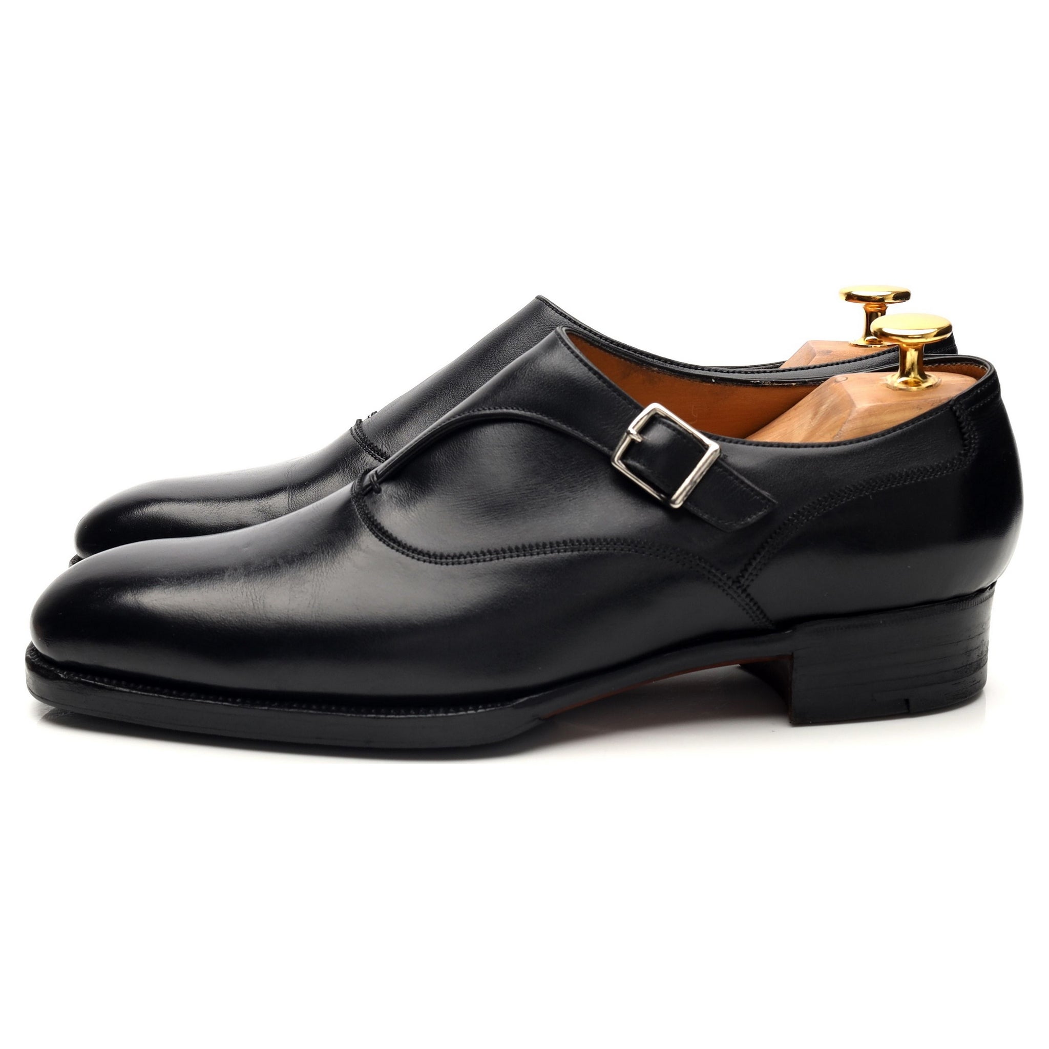 Gaziano & Girling Bespoke monk cuir noir 6.5