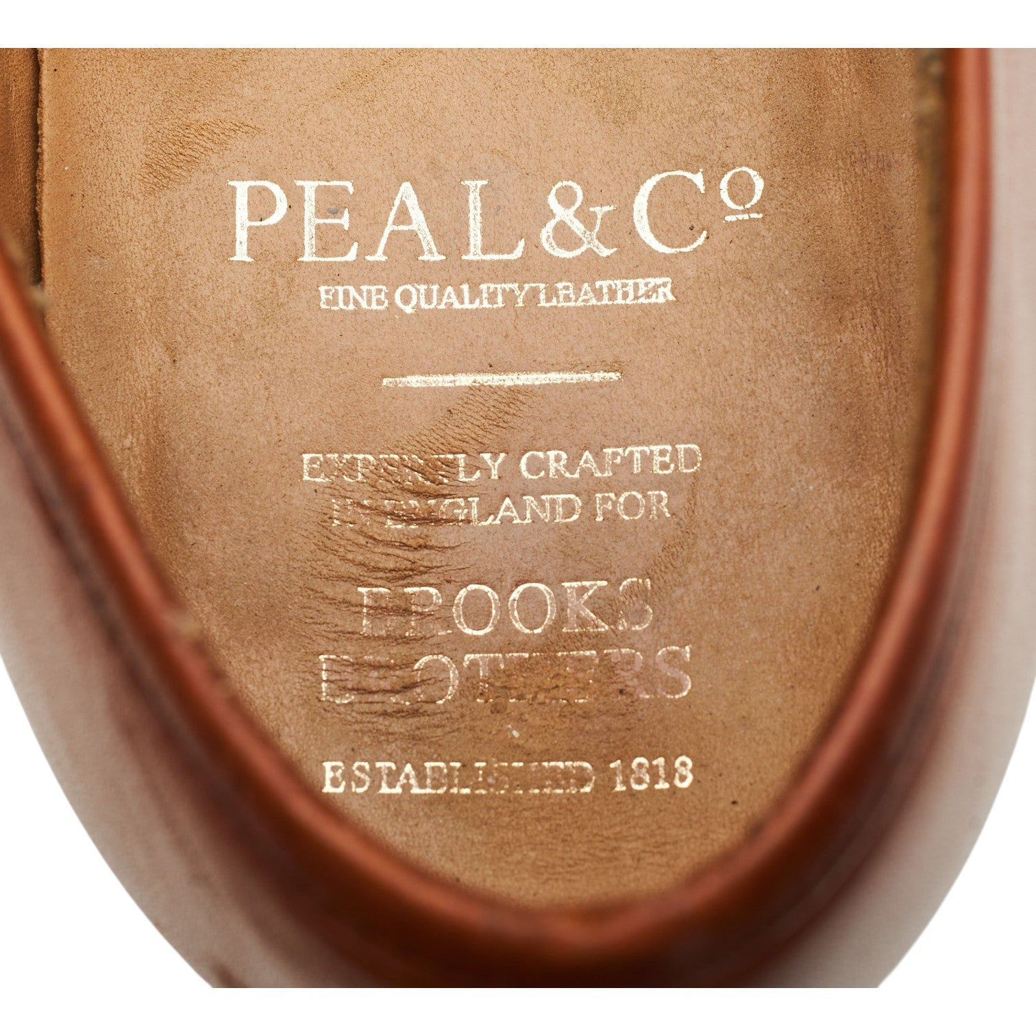 Peal & Co mocassins cuir marron tan pointure UK 8