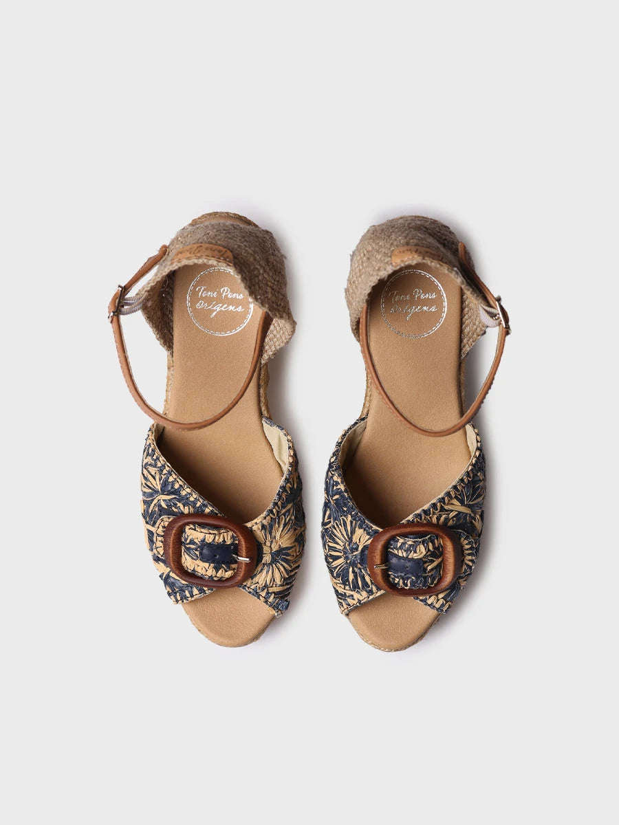 Toni Pons Lia-RF espadrilles compensées raphia bicolore