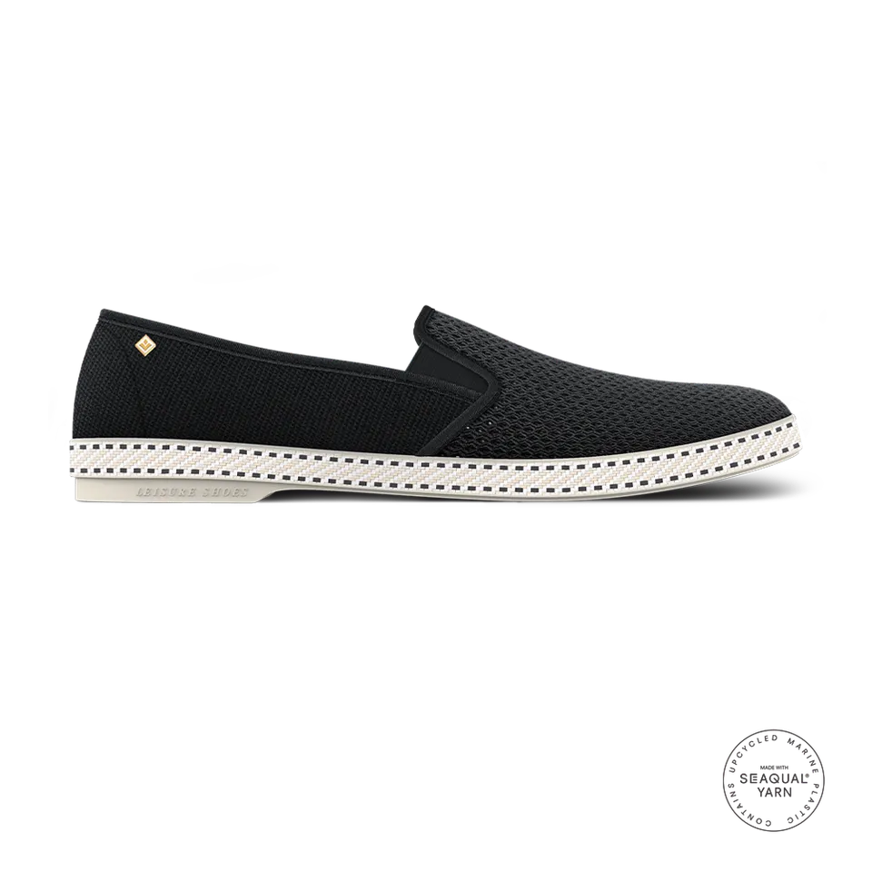 Rivieras Classic Toile Filet Noir espadrilles coton noir