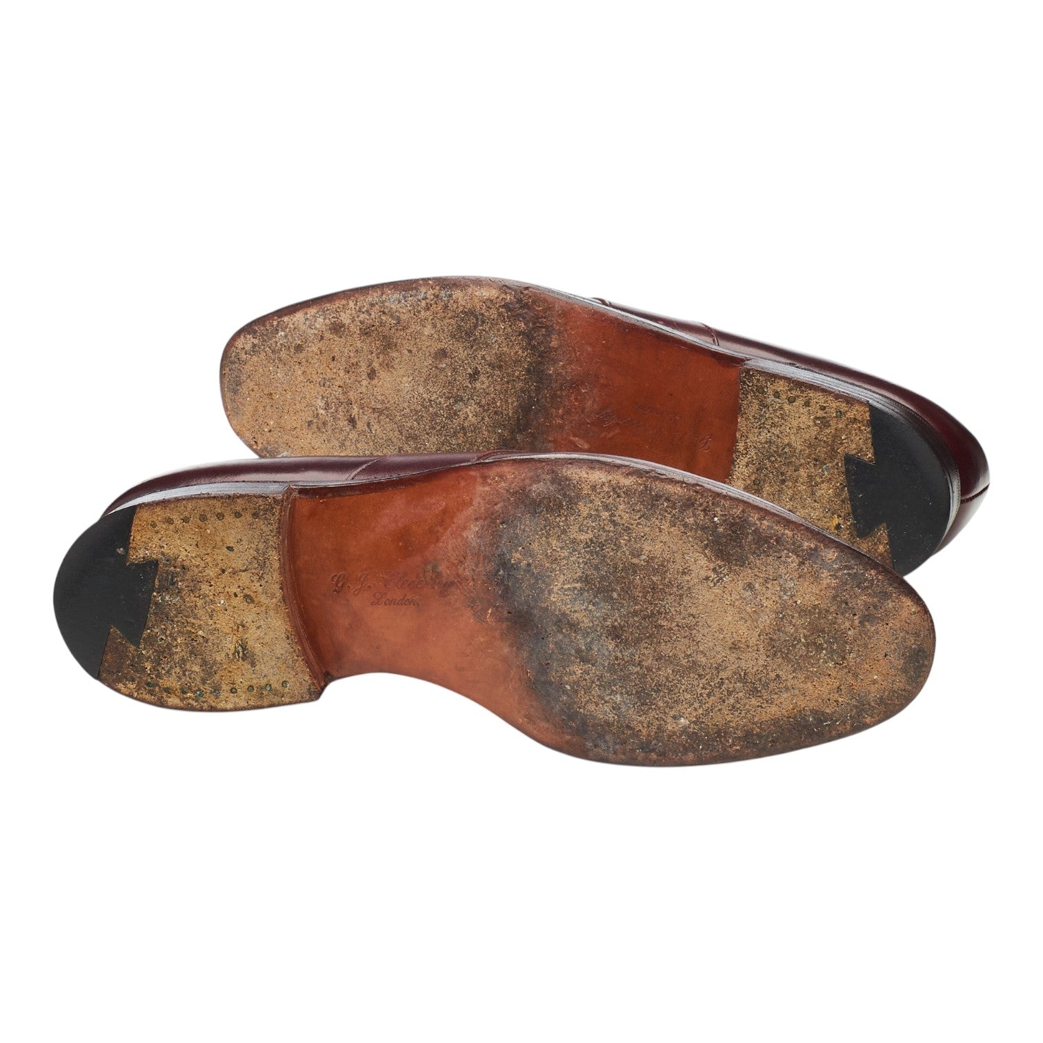 George Cleverley mocassin cuir bordeaux UK 6.5