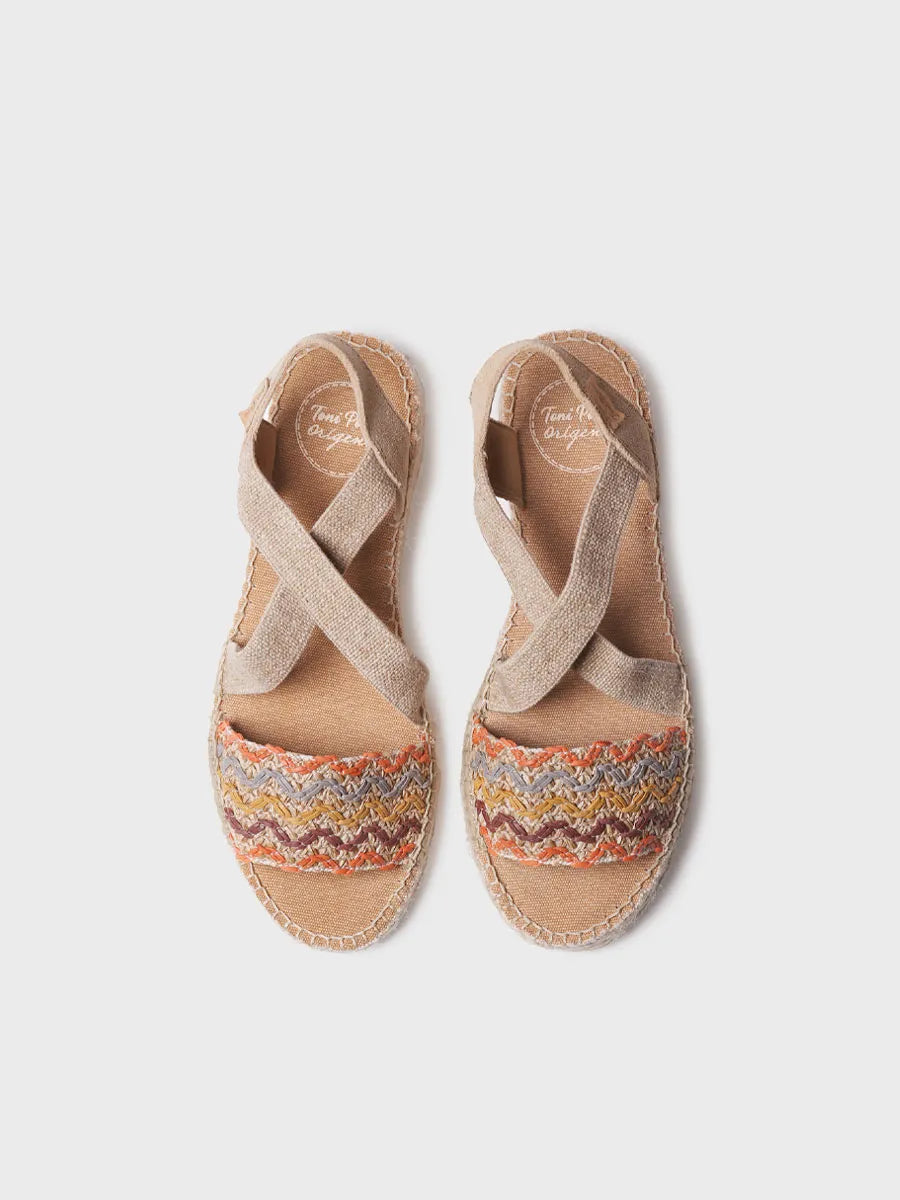 Toni Pons Eider-RS espadrille compensée toile multicolore