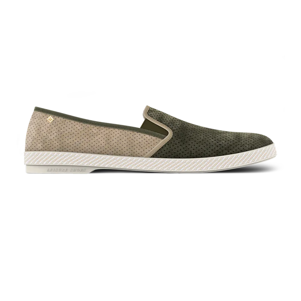 Rivieras Classic Daim Match espadrilles kaki