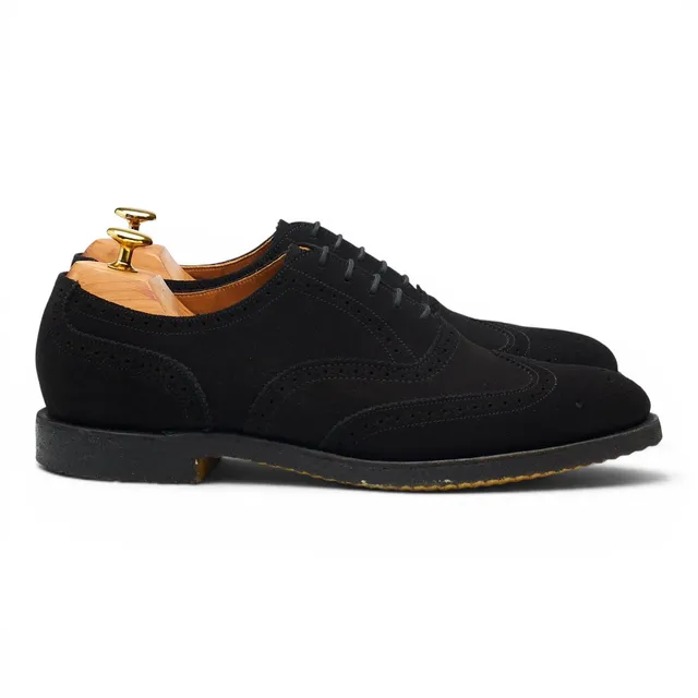 Loake Oxford Brogue chaussures daim noir 8,5
