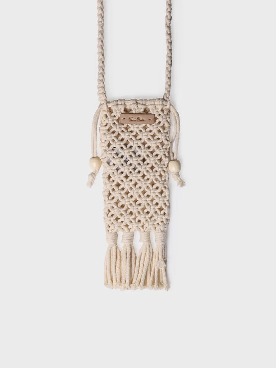 Toni Pons Magali pochette téléphone écru à franges