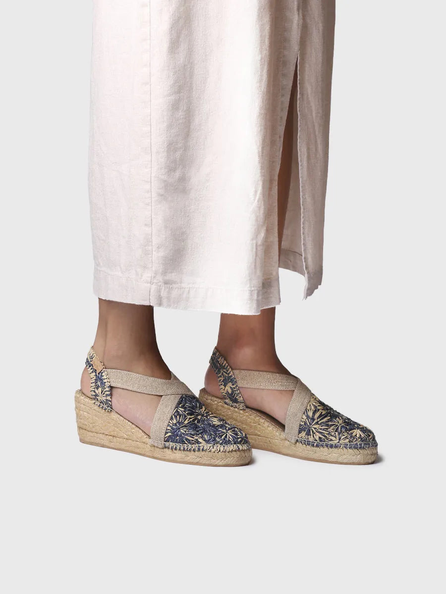 Toni Pons Terra-RF espadrille compensée raphia fleuri
