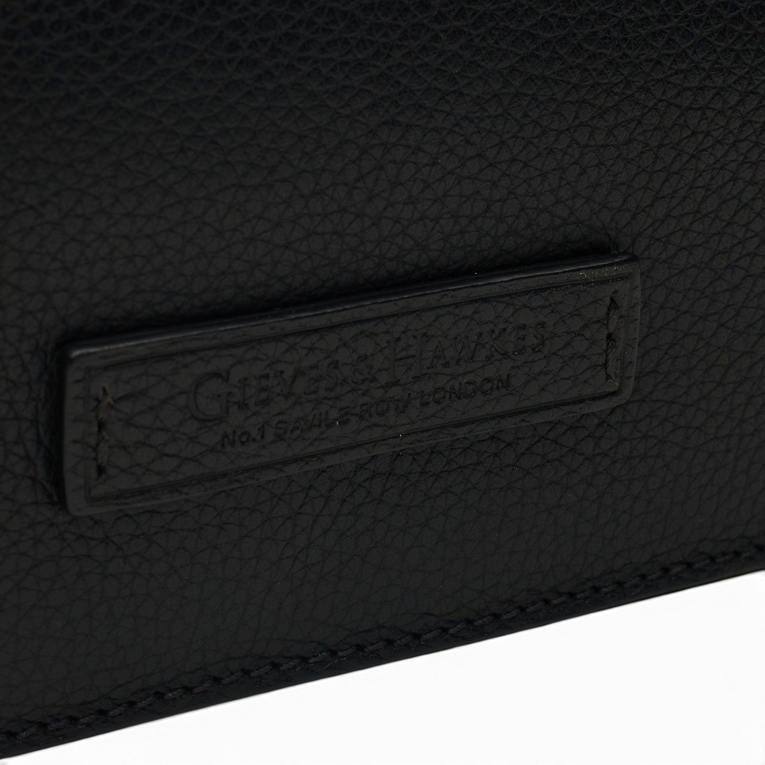 Porte-documents Gieves & Hawkes cuir grainé noir 14 pouces
