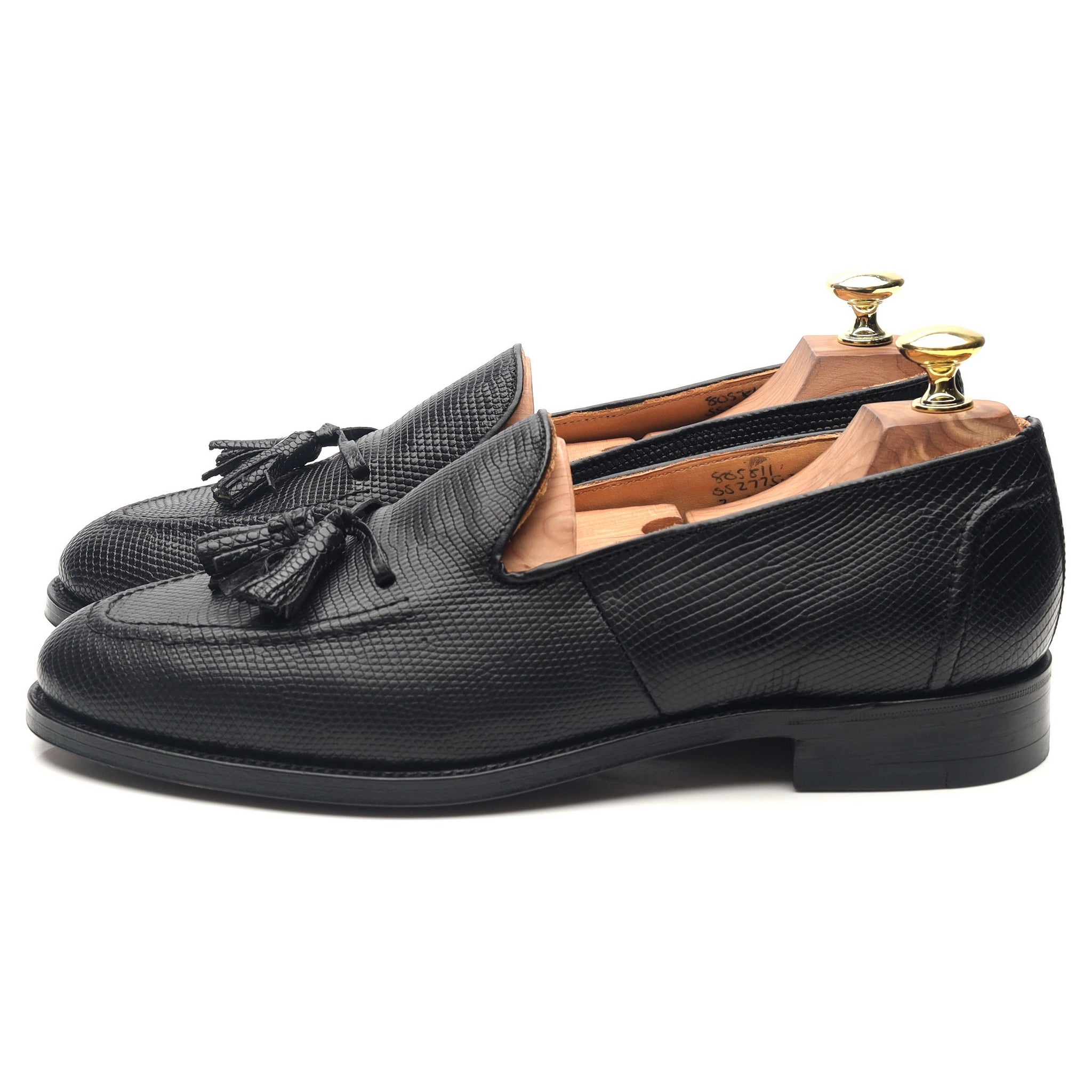 Tricker's mocassin cuir lézard noir UK 7