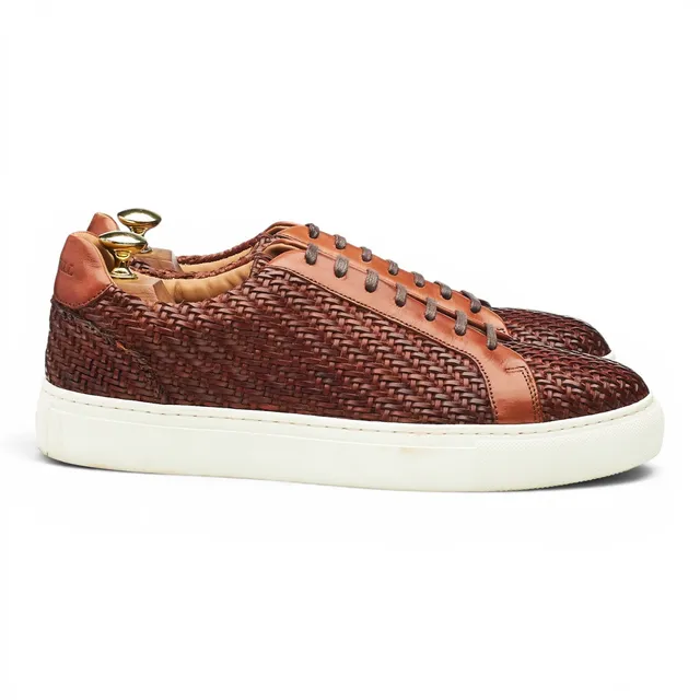 Crownhill Brody sneakers cuir tressé marron UK 8.5