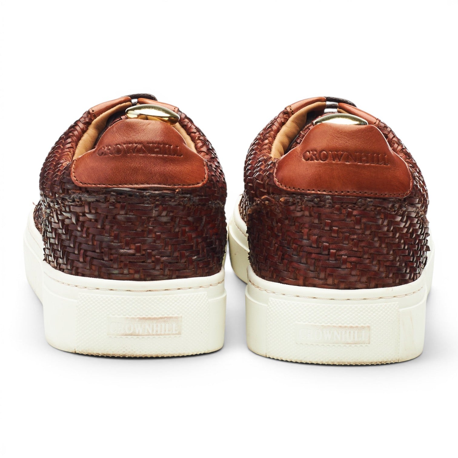 Crownhill Brody sneakers cuir tressé marron UK 8.5