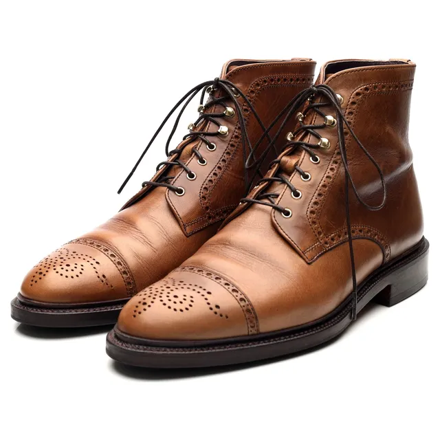 Carmina 80780 boots brogue cuir marron clair UK 9 confort