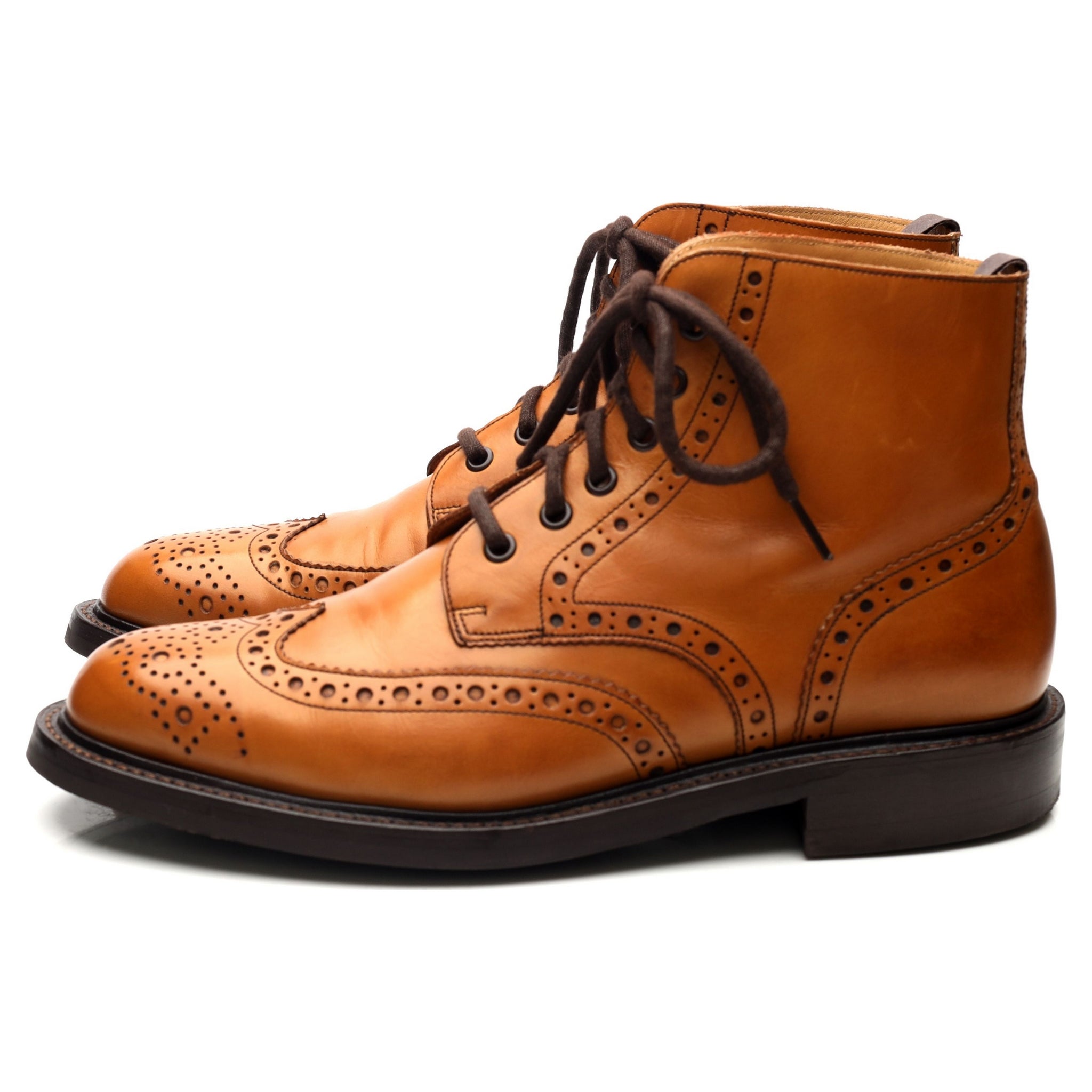 Barker Harrison boots cuir marron UK 9 semelle gomme