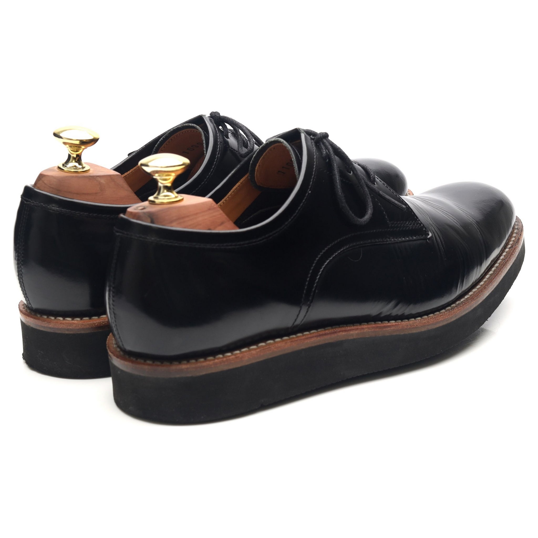 Grenson Lennie derby cuir noir pointure UK 7 semelle gomme
