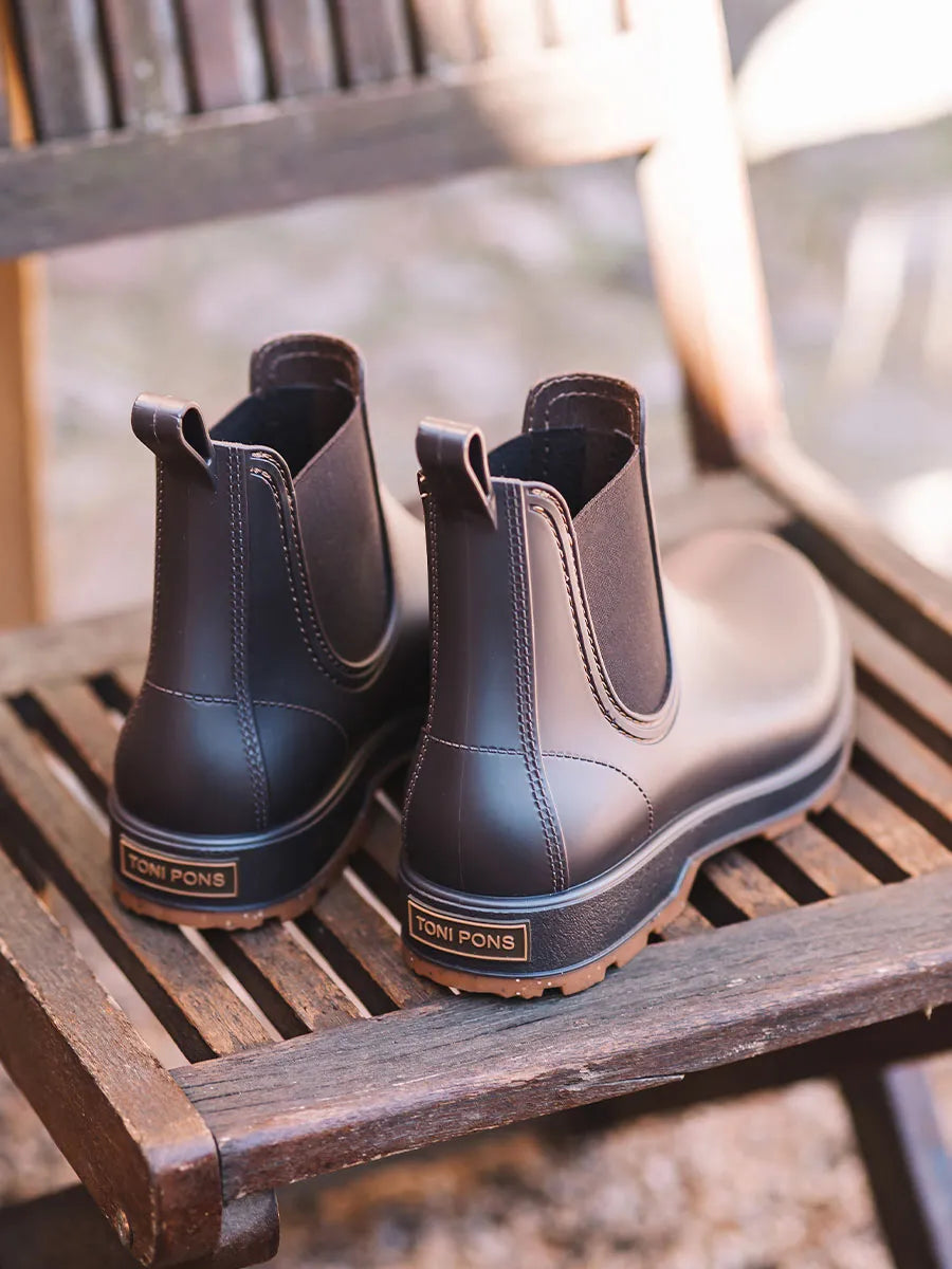 Toni Pons Burton bottes pluie homme caoutchouc marron