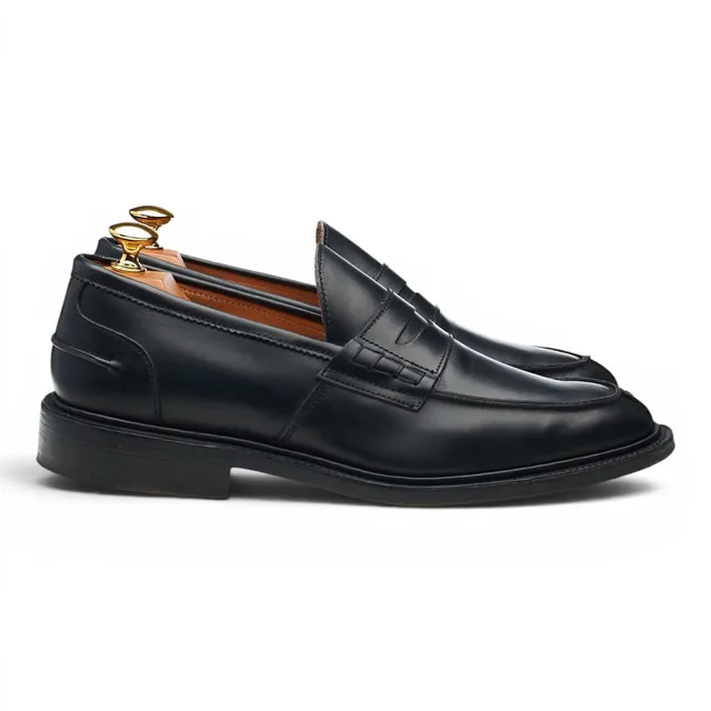 Tricker's James mocassins cuir noir UK 7 semelle cuir