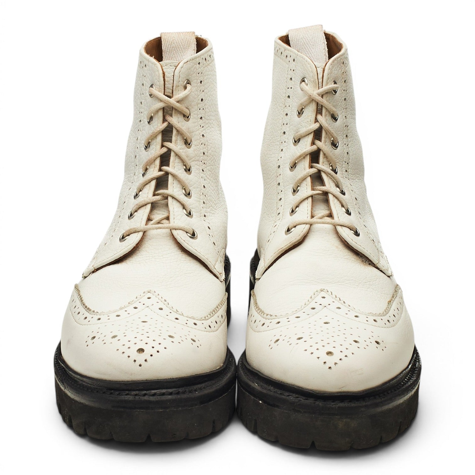Grenson boots brogues cuir blanc femme UK 5.5