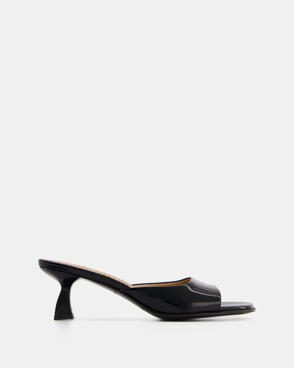 Nodaleto Dona Reese mules noir verni talon 5 cm