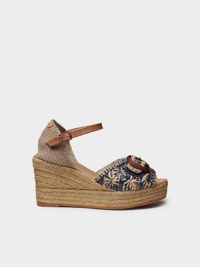 Toni Pons Lia-RF espadrilles compensées raphia bicolore
