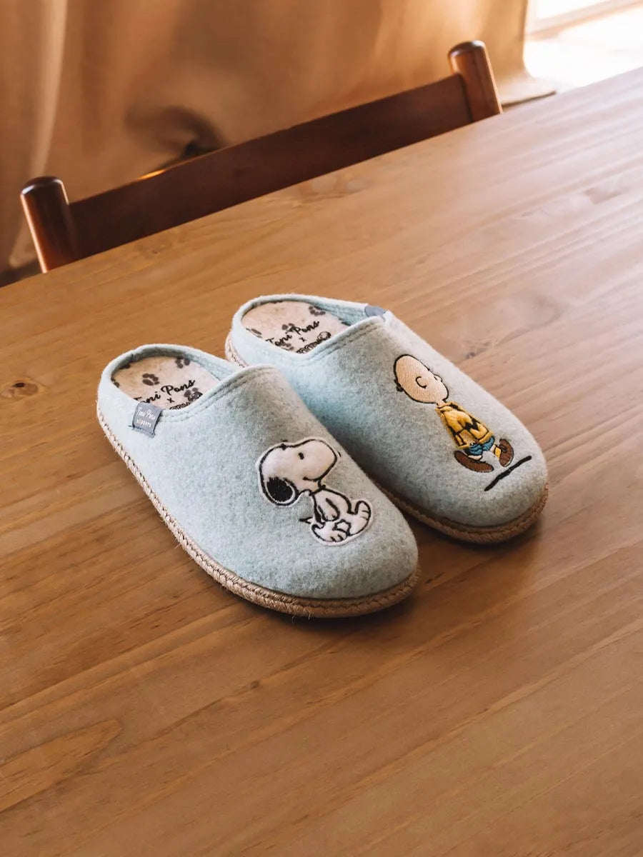 Toni Pons Snoopy chaussons sabots feutrine motif