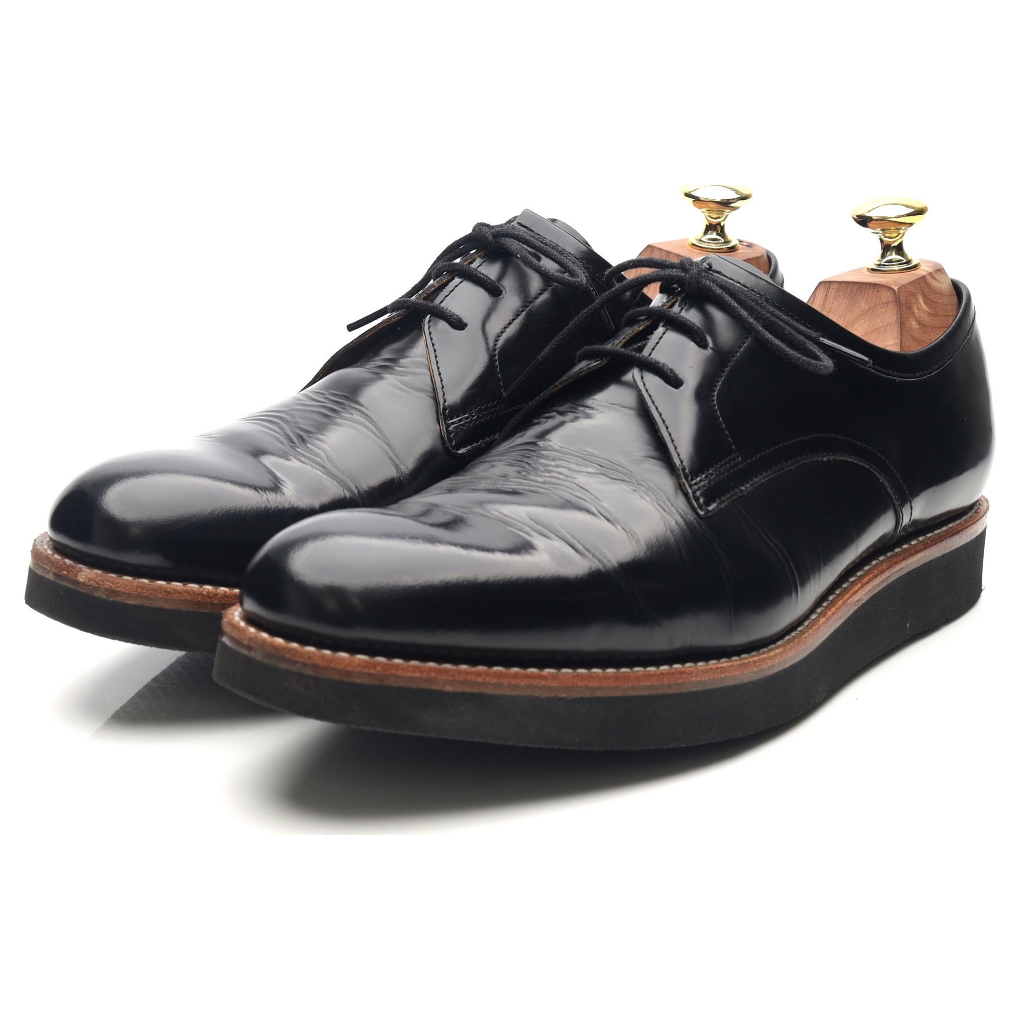 Grenson Lennie derby cuir noir pointure UK 7 semelle gomme
