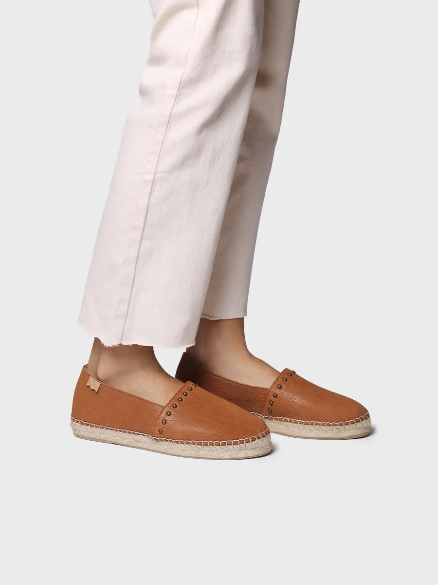 Toni Pons Malta espadrille femme cuir plat cloutée