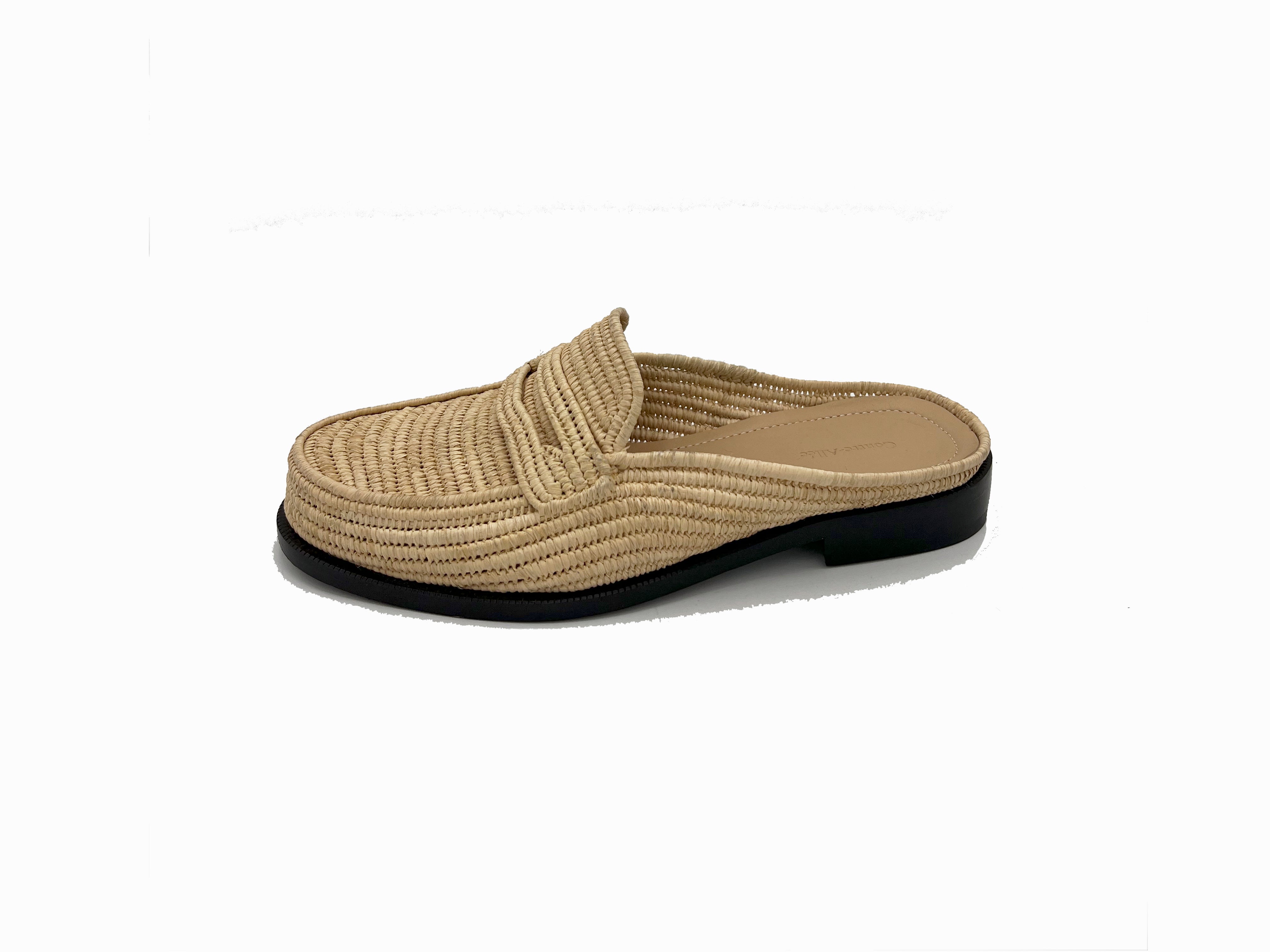 Contre-Allée Maarouf mule femme raphia naturel