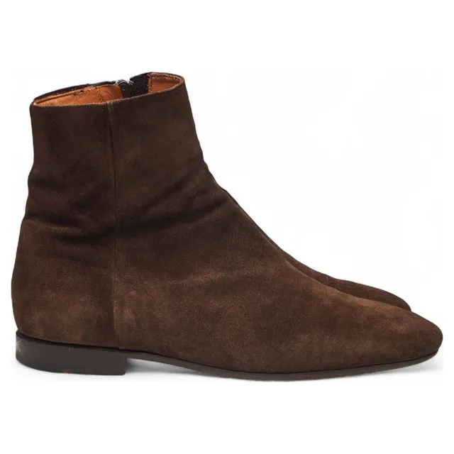 Dries Van Noten bottines zip daim marron UK 7