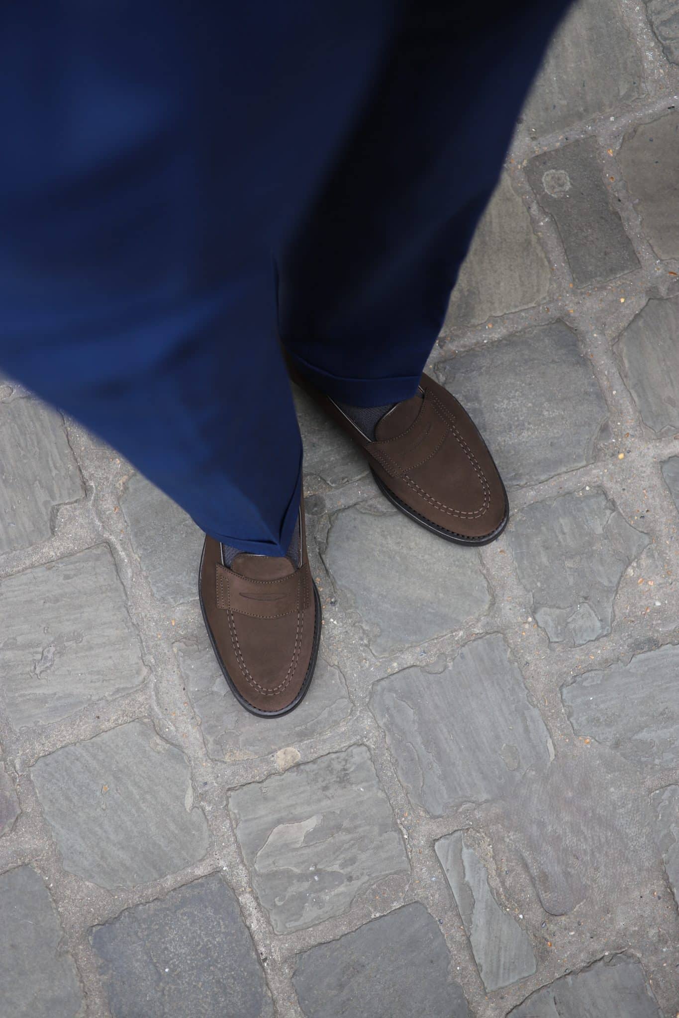 Malfroid Newport mocassin veau velours marron