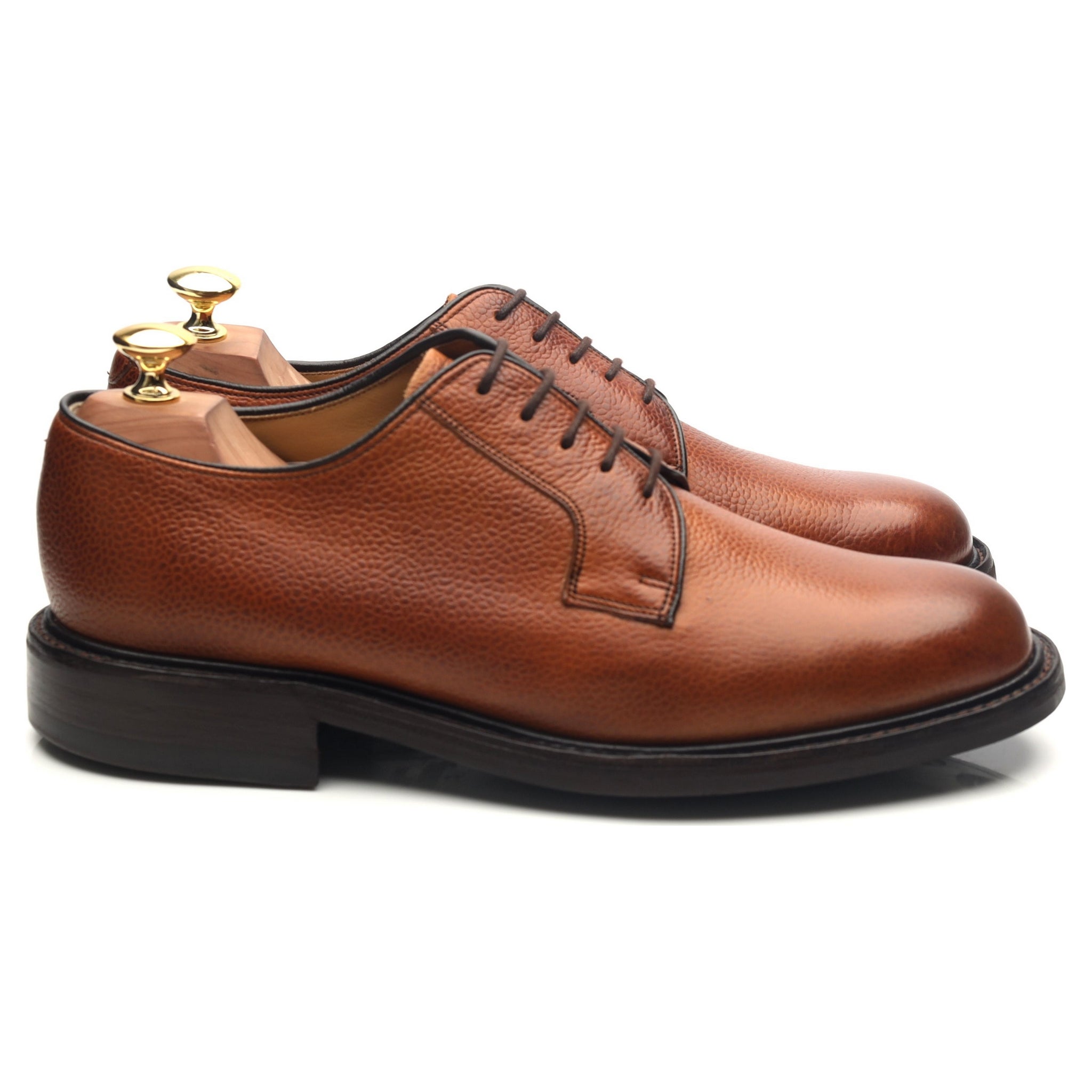 Barker Nairn derbys cuir grain marron UK 8