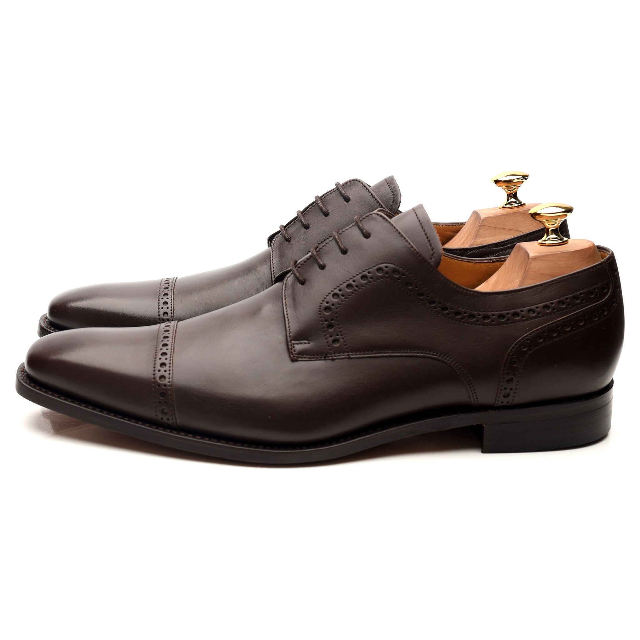 Barker Leo derby cuir marron 10 UK perforé