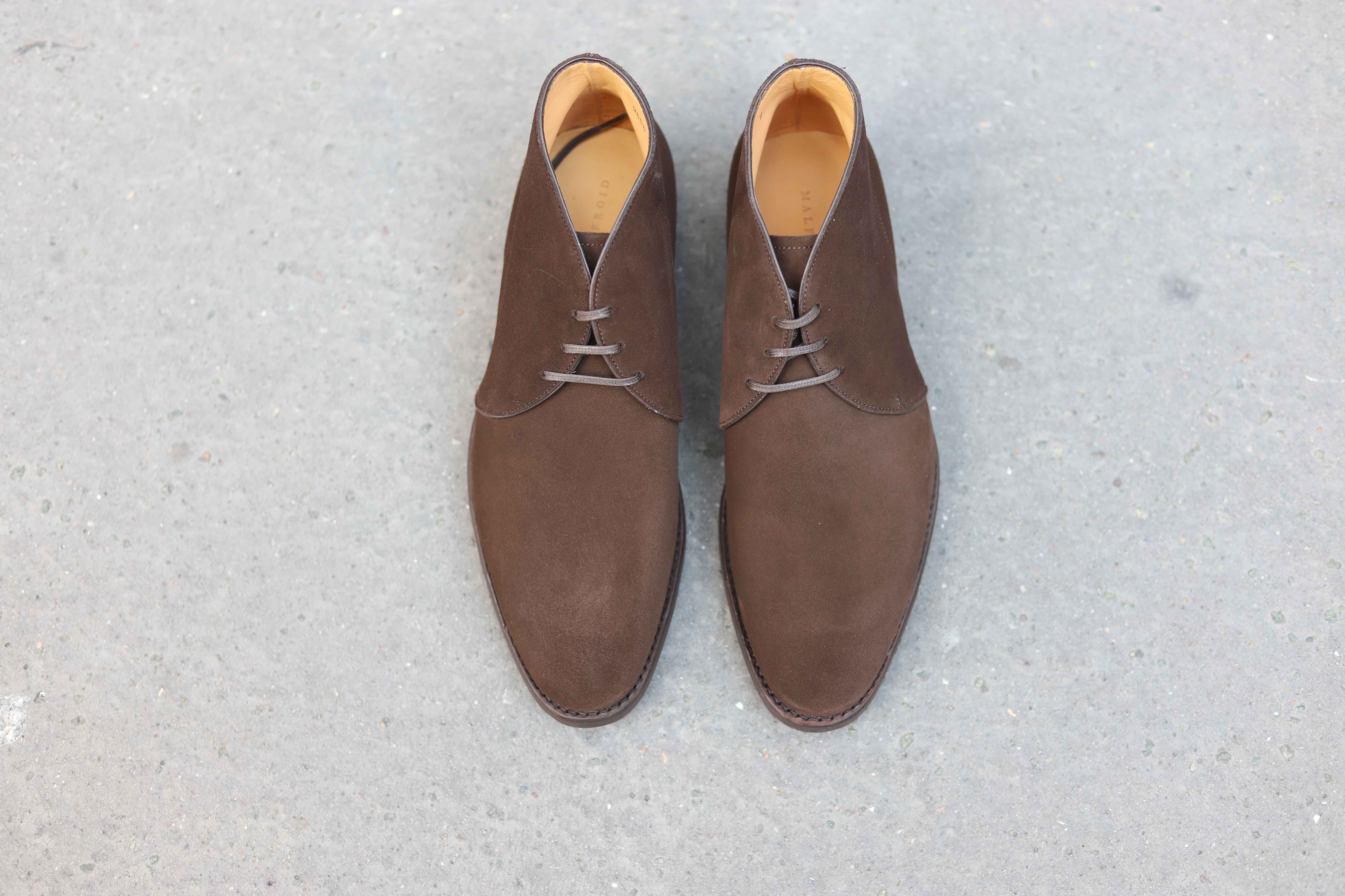 Malfroid Izoard desert boots velours marron 3 œillets