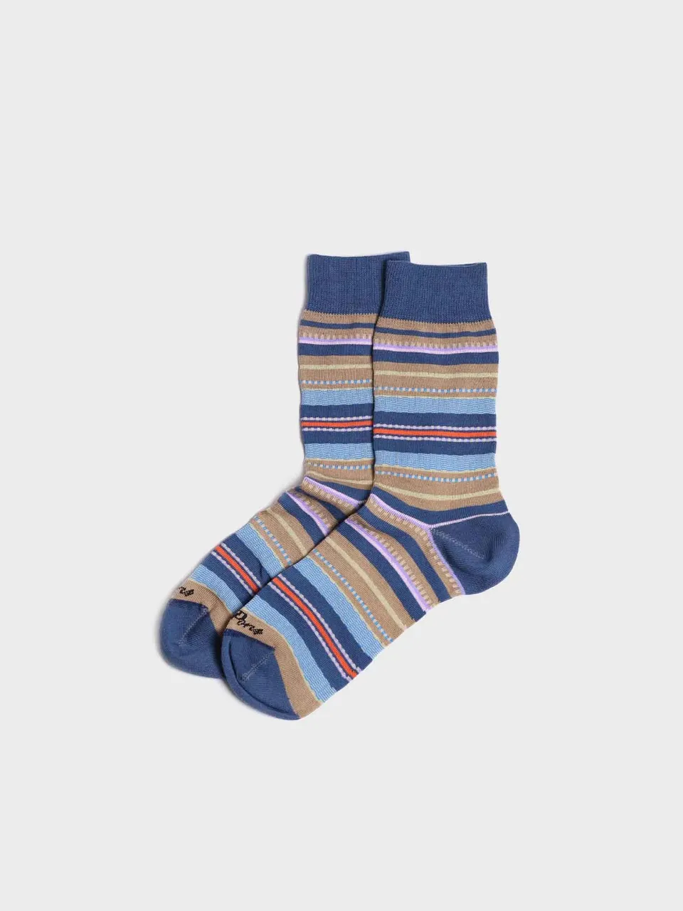 Toni Pons Quel-BR chaussettes coton rayées taupe