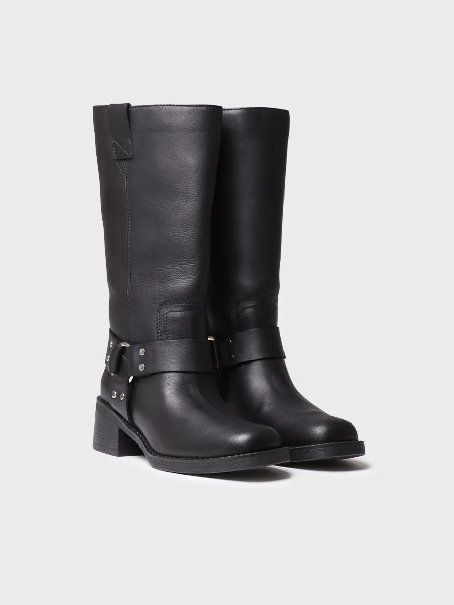 Toni Pons Kate bottine biker cuir noir 5 cm