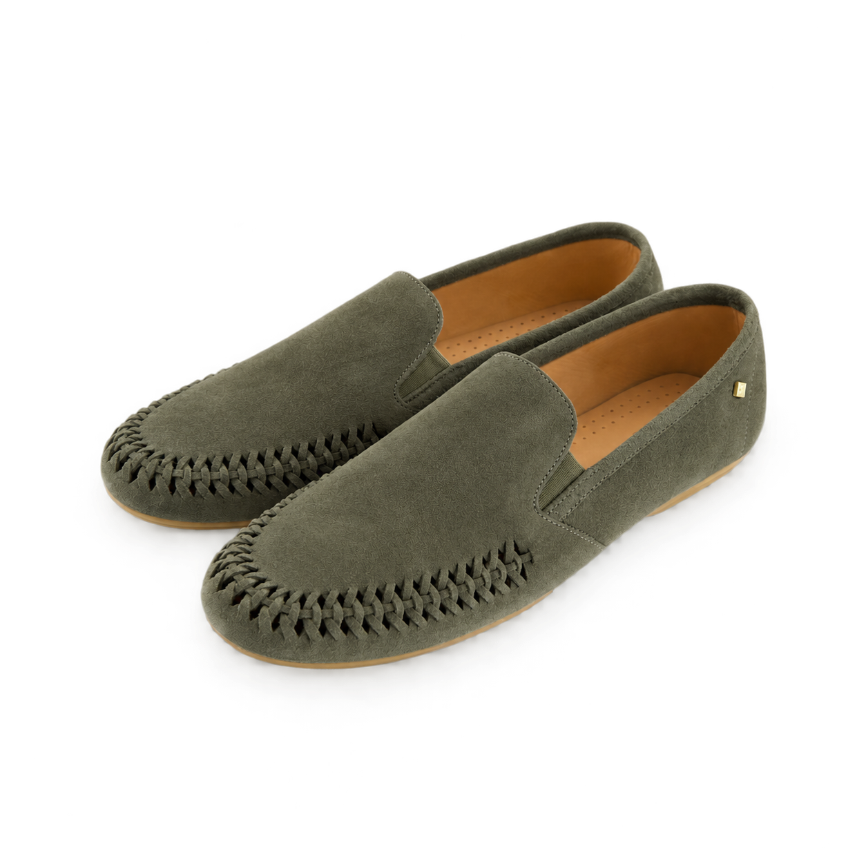 Rivieras Jazz Suede Tressé Kaki chaussures cuir