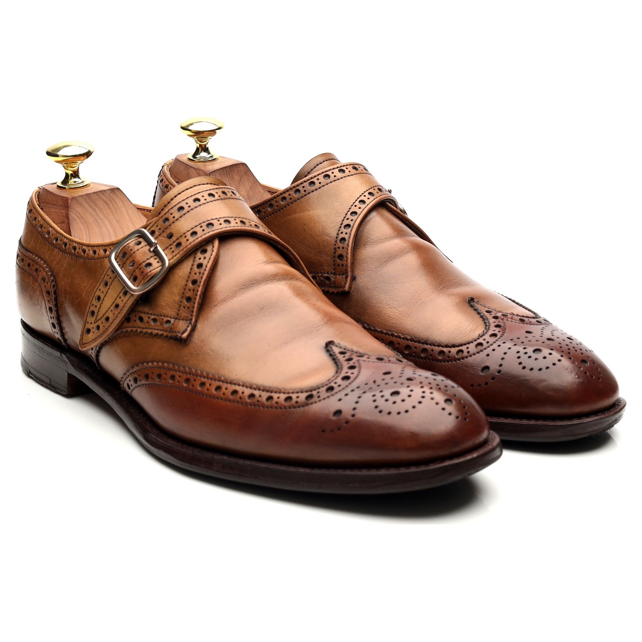Cheaney Humphrey chaussures monk cuir marron pointure 7