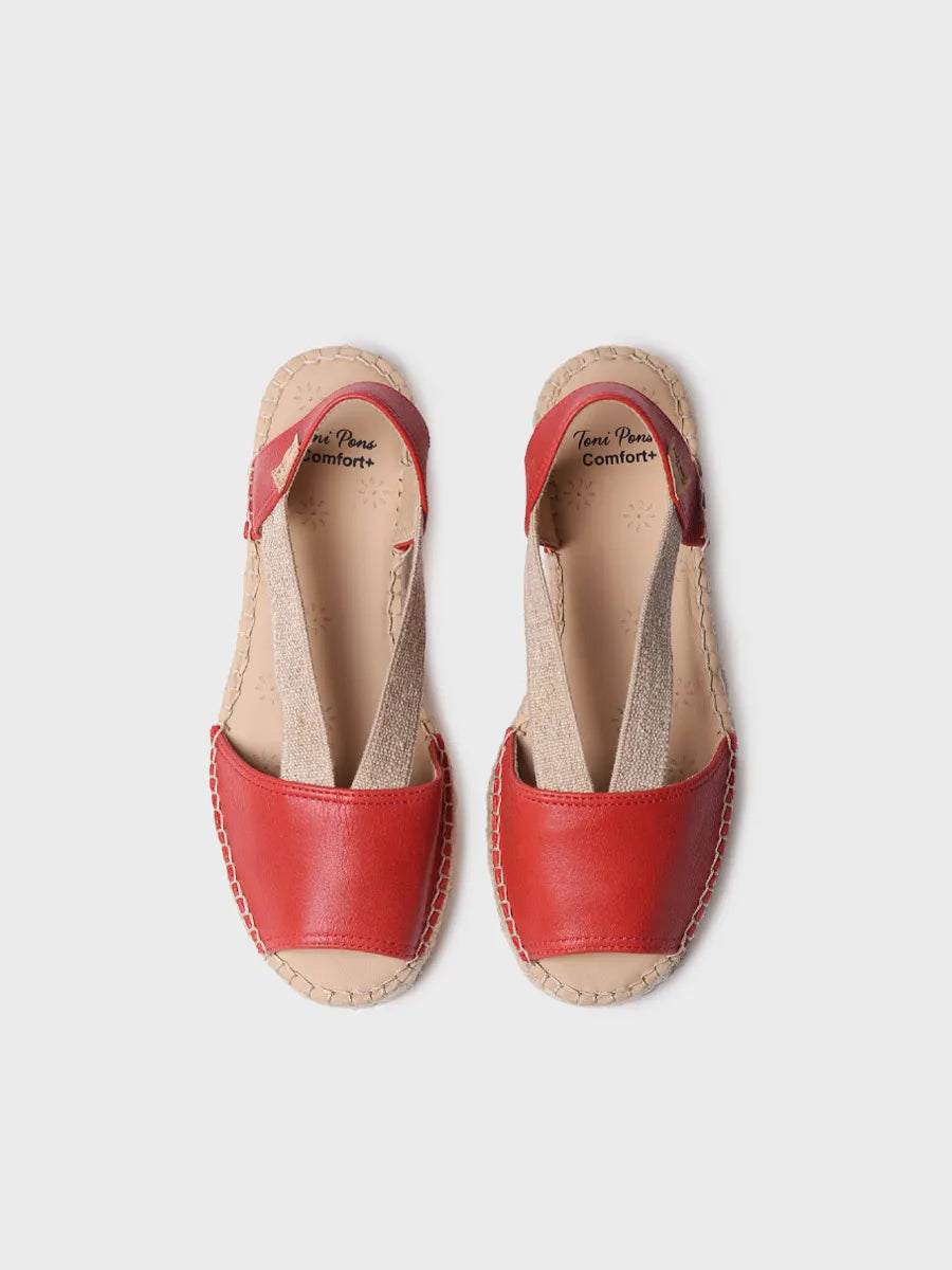 TONI PONS Tala espadrilles cuir rouge pied large