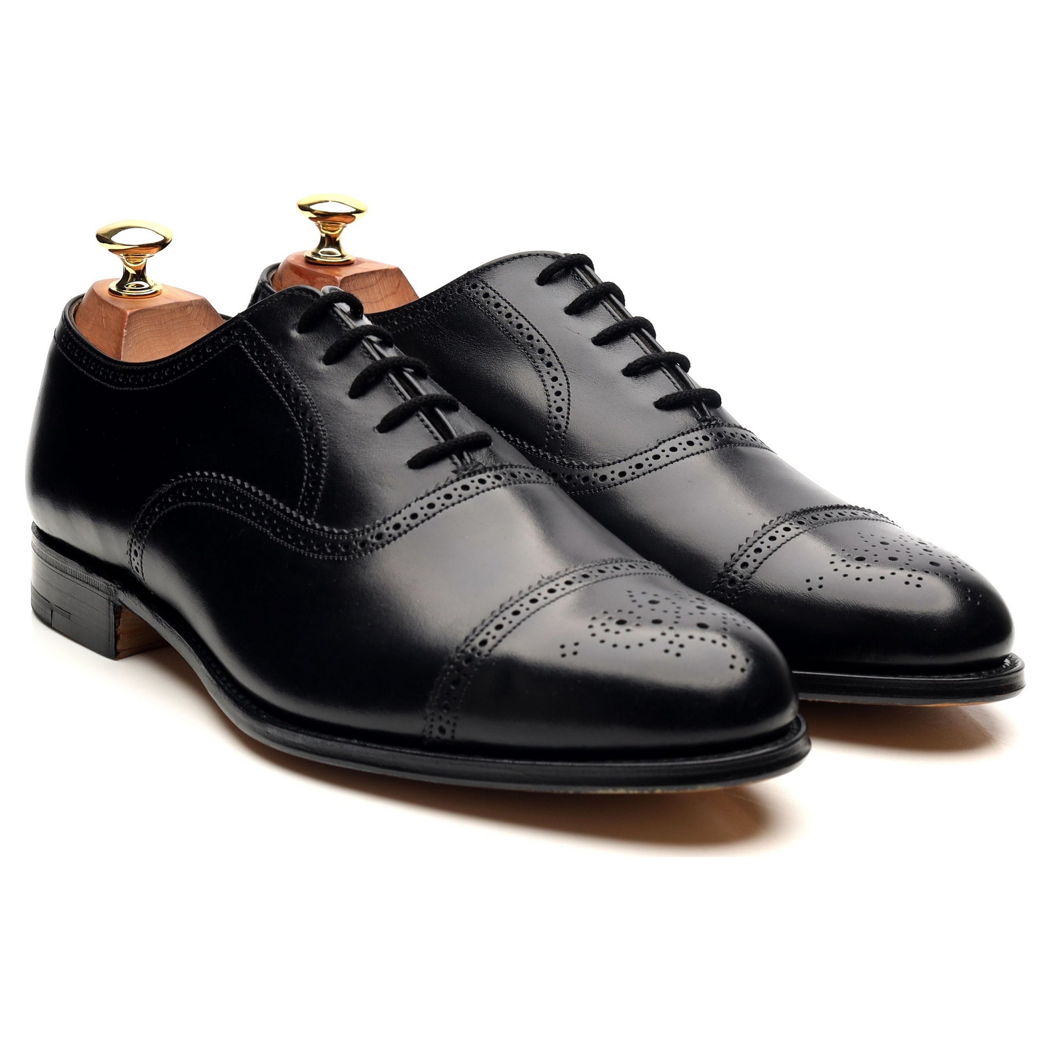 Grenson oxford semi-brogues cuir noir veau 9 UK