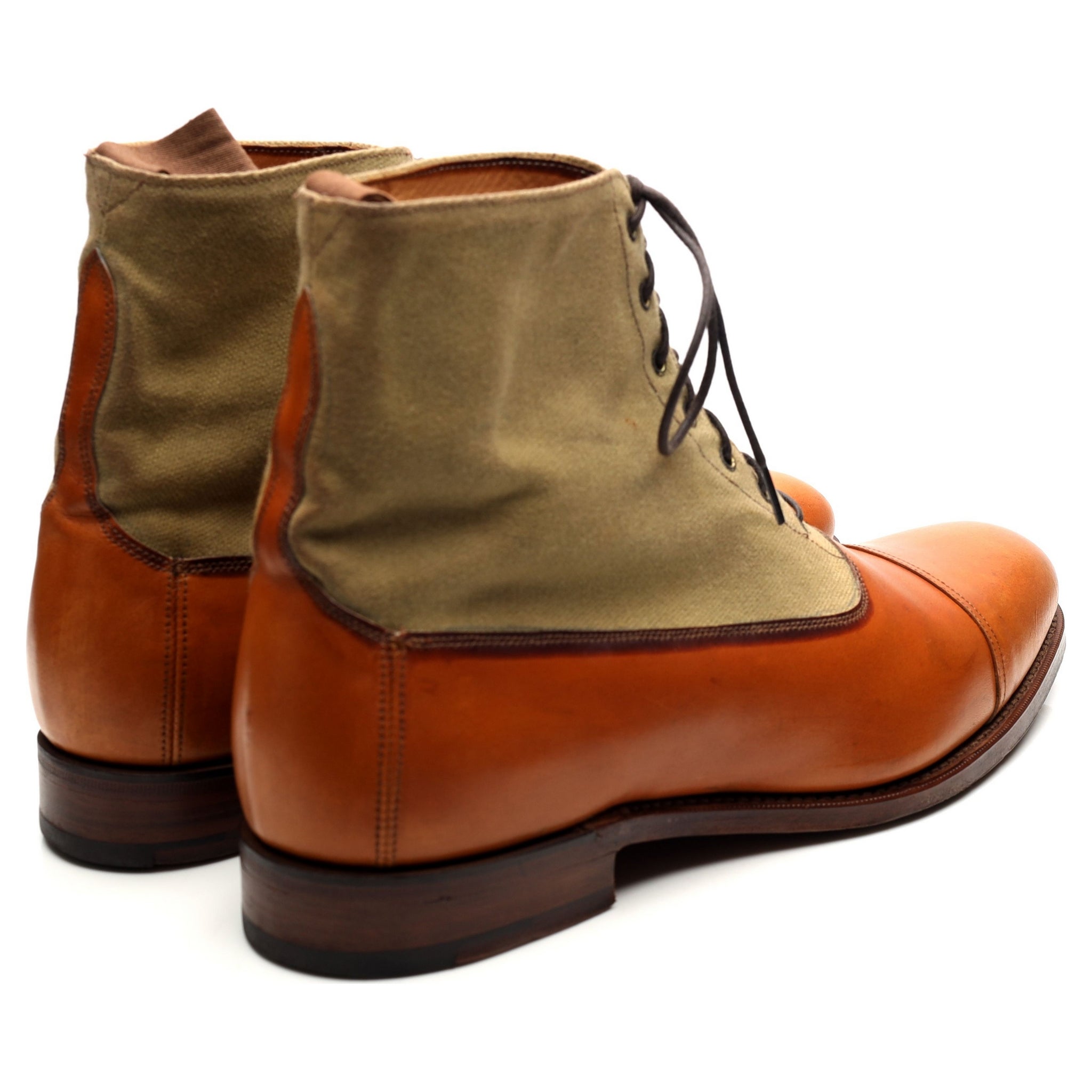 Grenson boots balmoral cuir toile marron UK 10
