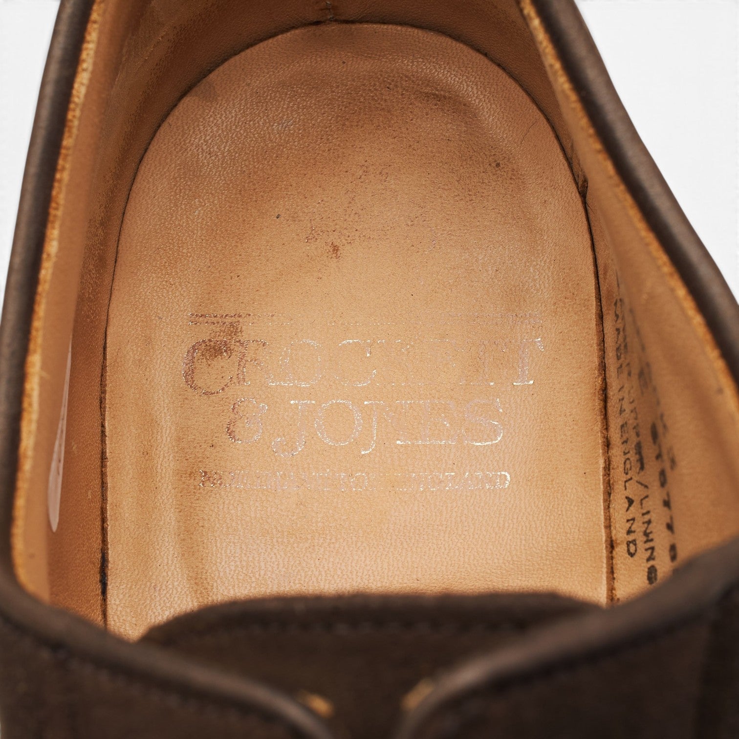 Crockett & Jones Lanark 3 derby daim marron pointure UK 7