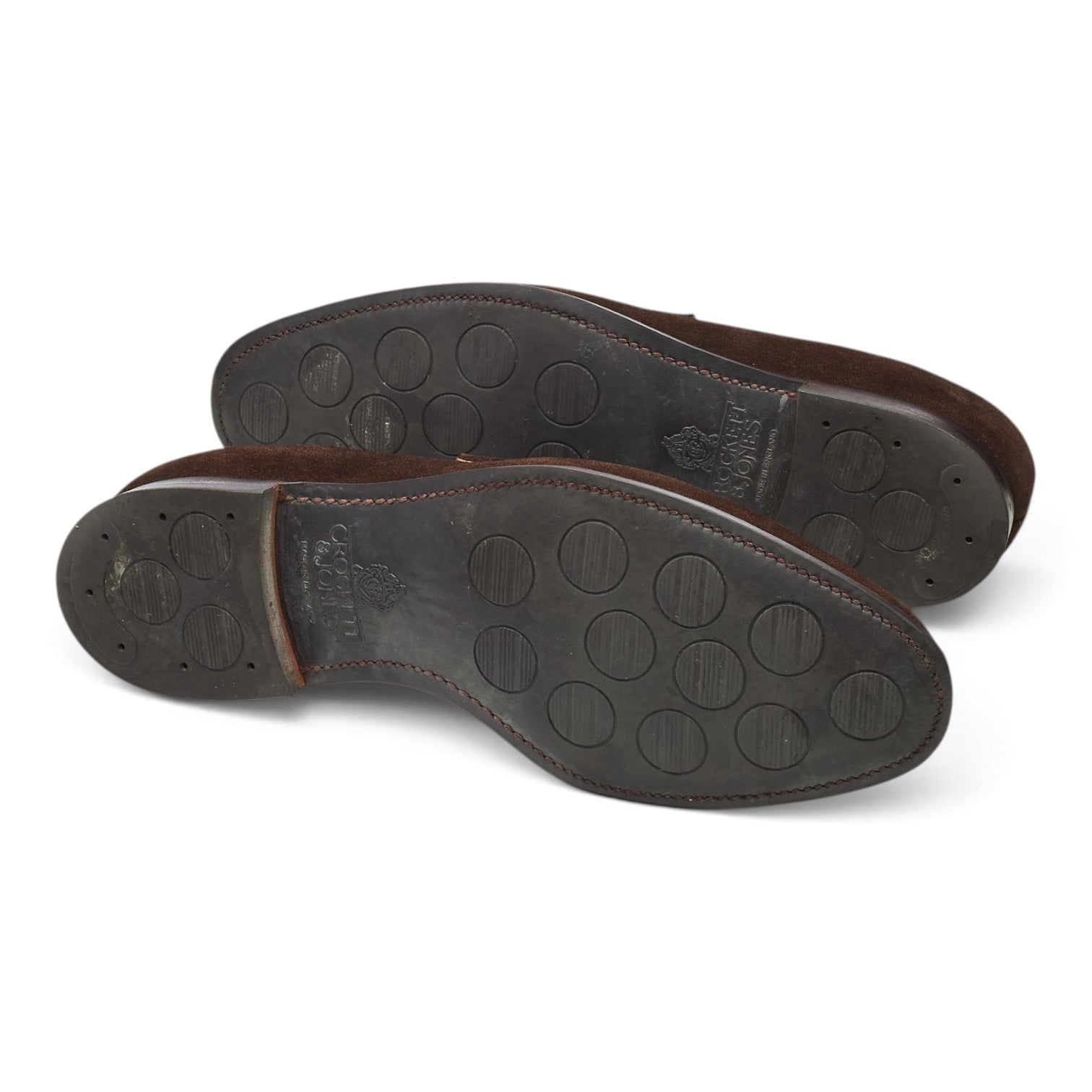 Crockett & Jones Sydney mocassins daim marron UK 8.5