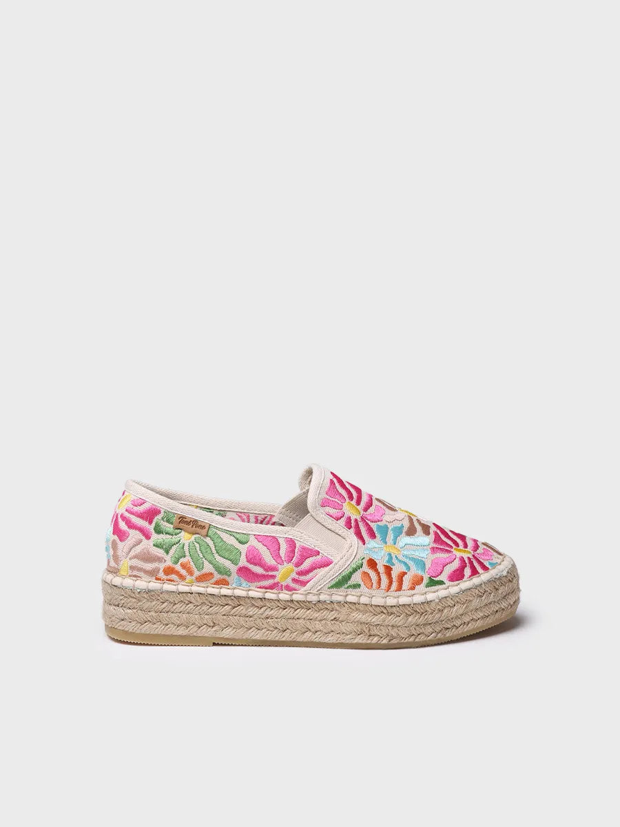 Toni Pons Pola espadrille femme coton brodé multicolore
