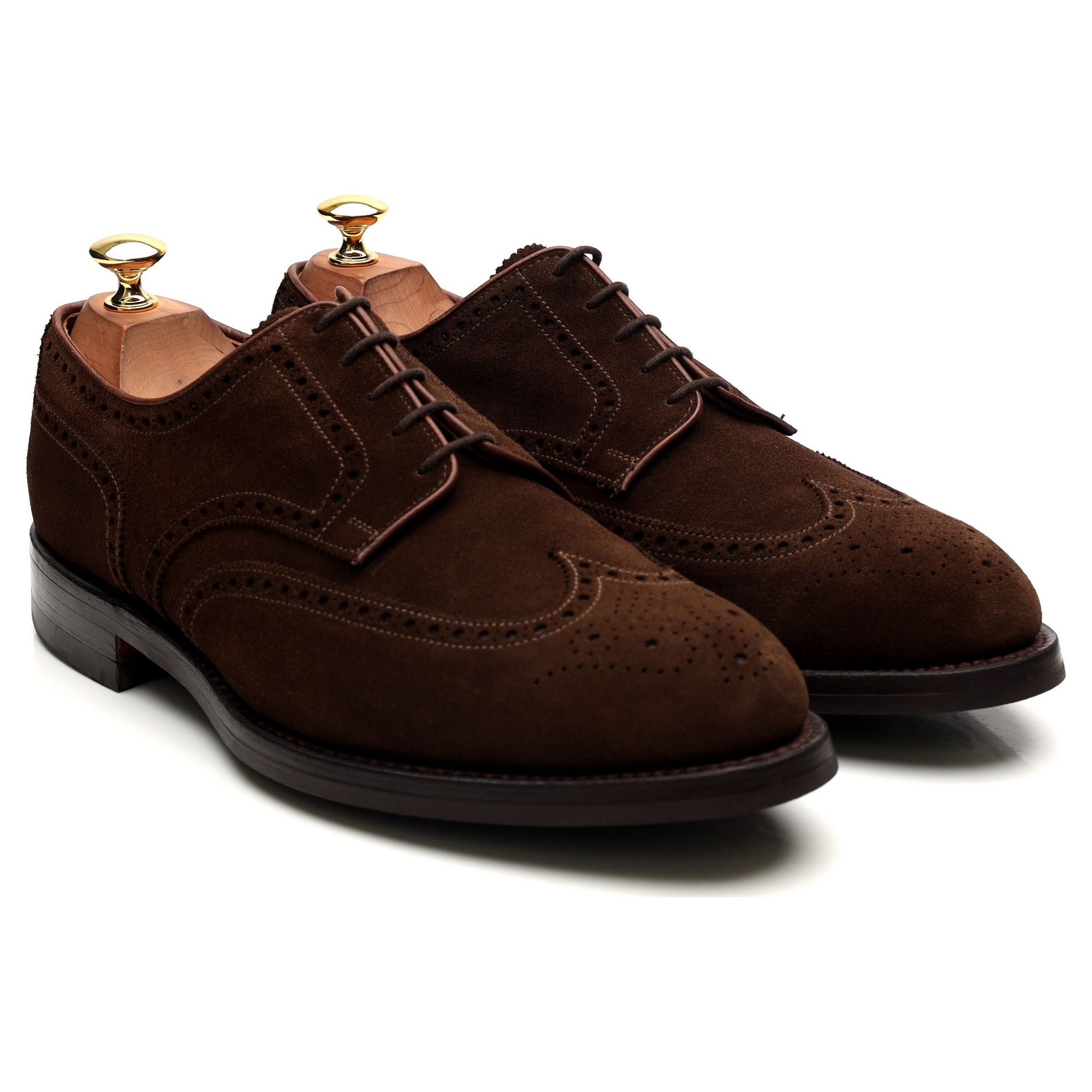 Crockett & Jones Cardiff derbies daim marron UK 9